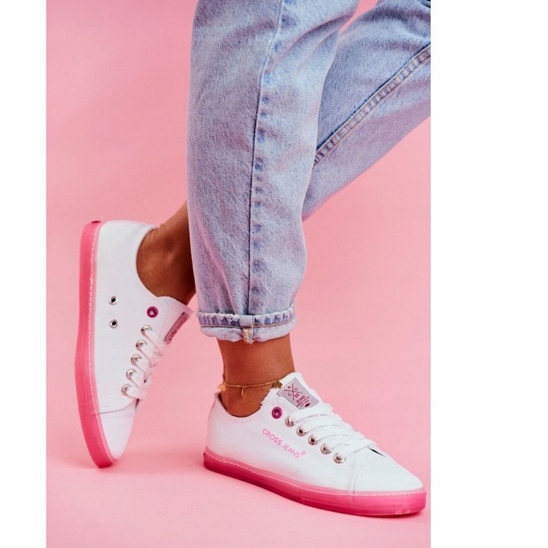 Women's Sneakers Cross Jeans White Pink FF2R4075C 2