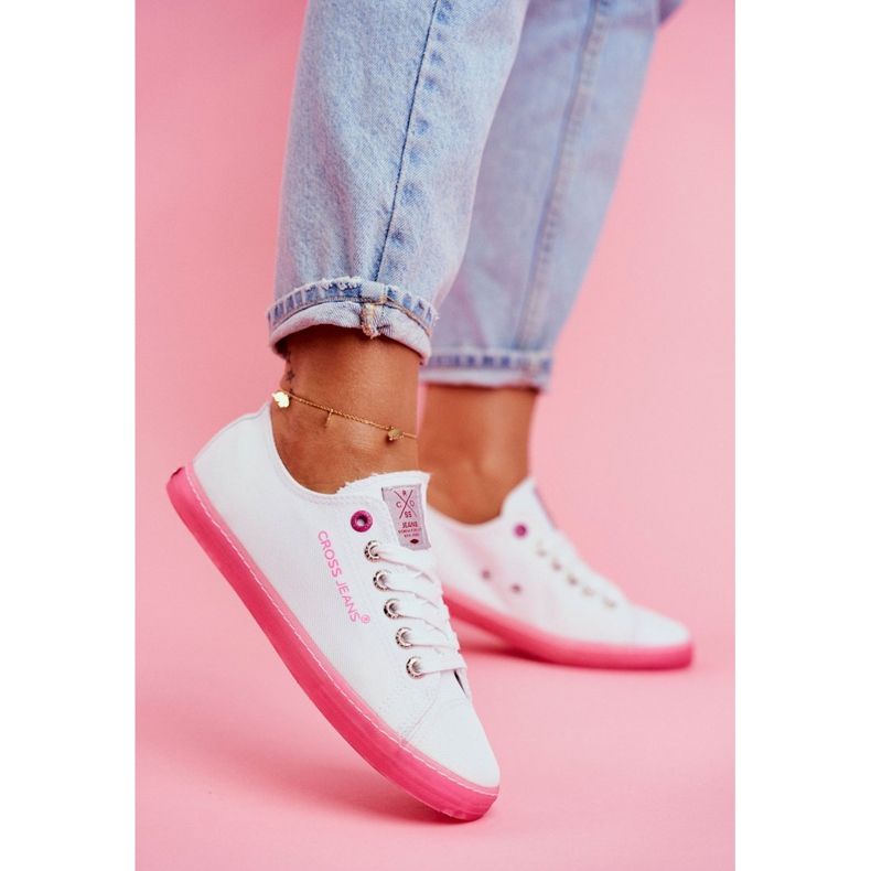 Women's Sneakers Cross Jeans White Pink FF2R4075C 1