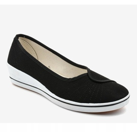 Black sneakers, wedge sneakers K-1-001 1