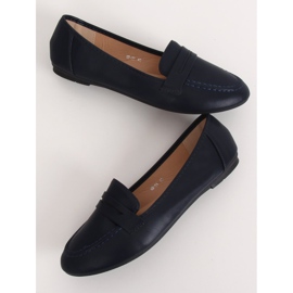 Women's navy blue loafers 98-29 Blue 1