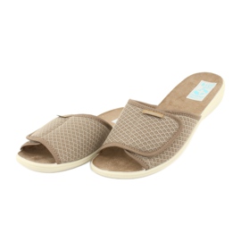 Adanex Beige slippers with Velcro flaps 24840 2