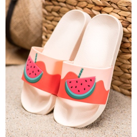 SHELOVET Rubber Slippers With Watermelon pink 1