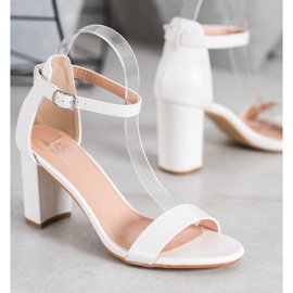 Small Swan Stylish high-heeled sandals white 1