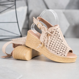 Small Swan Comfortable openwork sandals brown 1