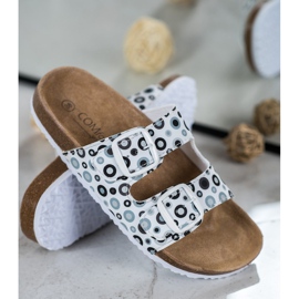 SHELOVET Comfortable Patterned Slippers white black grey 1