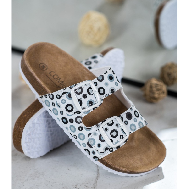 SHELOVET Comfortable Patterned Slippers white black grey 1