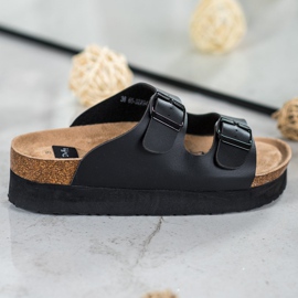 SHELOVET Black Slippers On The Platform 1