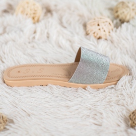 Small Swan Slippers With Glitter multicolored grey 1