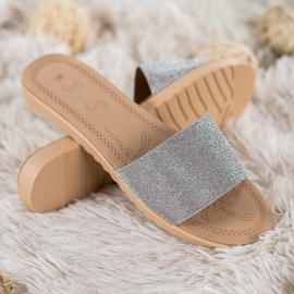 Small Swan Slippers With Glitter multicolored grey 2