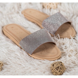 Small Swan Slippers With Glitter multicolored grey yellow 1