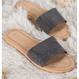 Small Swan Slippers With Glitter black multicolored 1