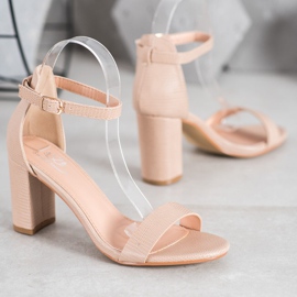 Small Swan Stylish high-heeled sandals brown 1