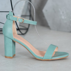 Small Swan Stylish high-heeled sandals green 2