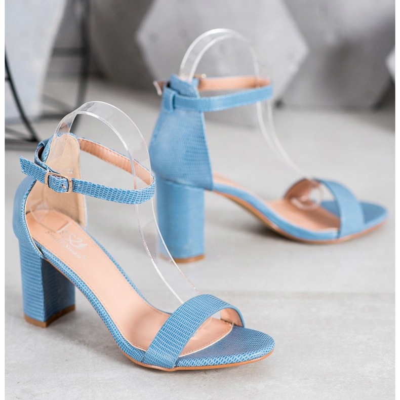 Small Swan Stylish high-heeled sandals blue 1