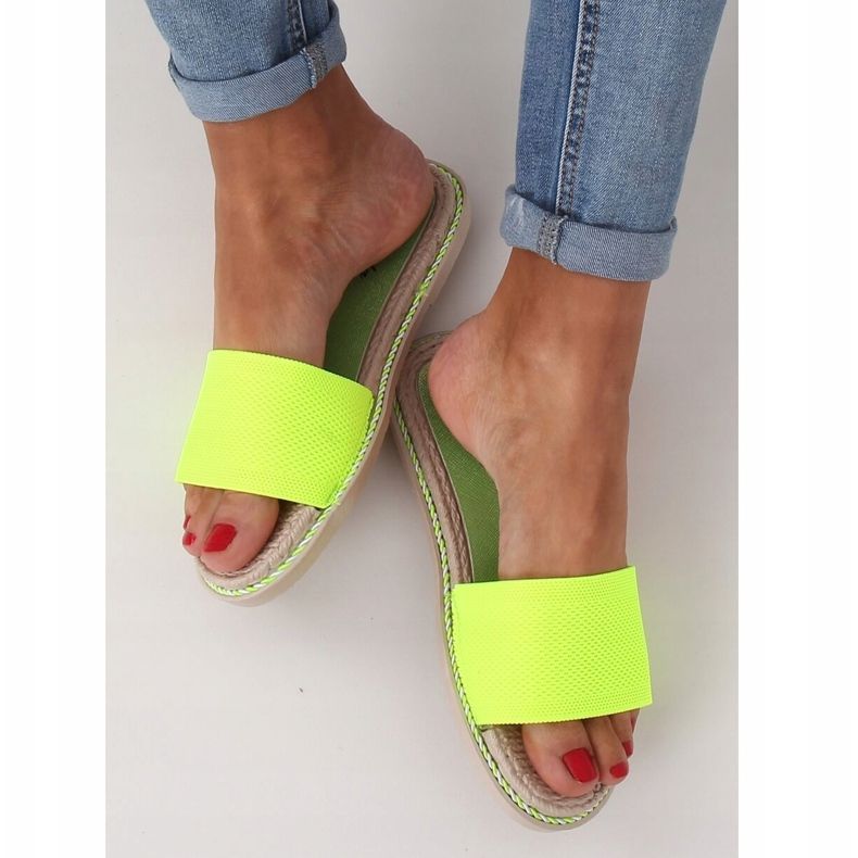 Women's slippers neon 35-185 Green 2