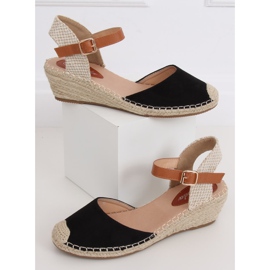 Black Espadrilles on a wedge S-820 Black 1