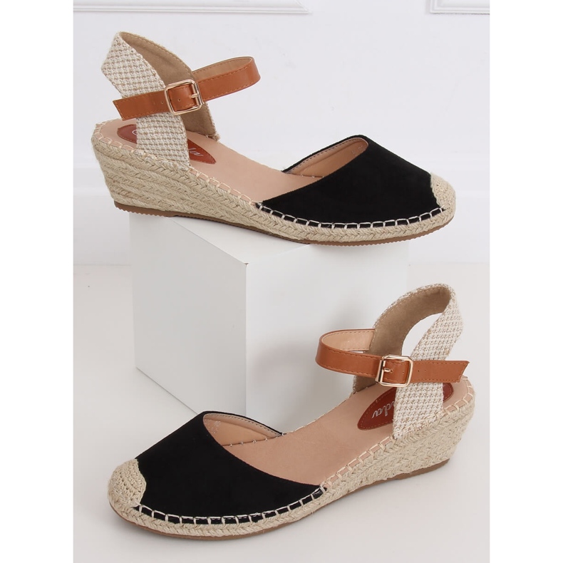 Black Espadrilles on a wedge S-820 Black 1
