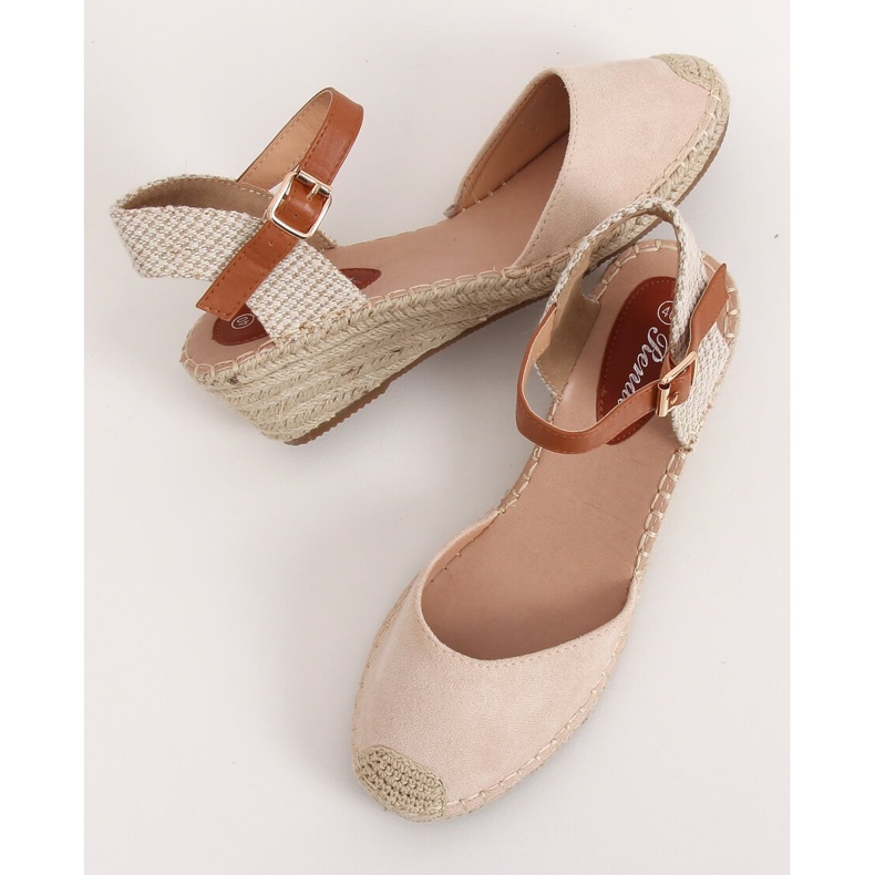 Espadrilles on a beige wedge S-820 Beige 1