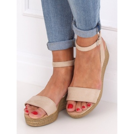 Beige wedge sandals 019-18 Beige 1