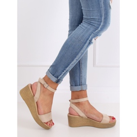 Beige wedge sandals 019-18 Beige 2