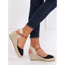 Black Espadrilles on wedges S-819 Black 1