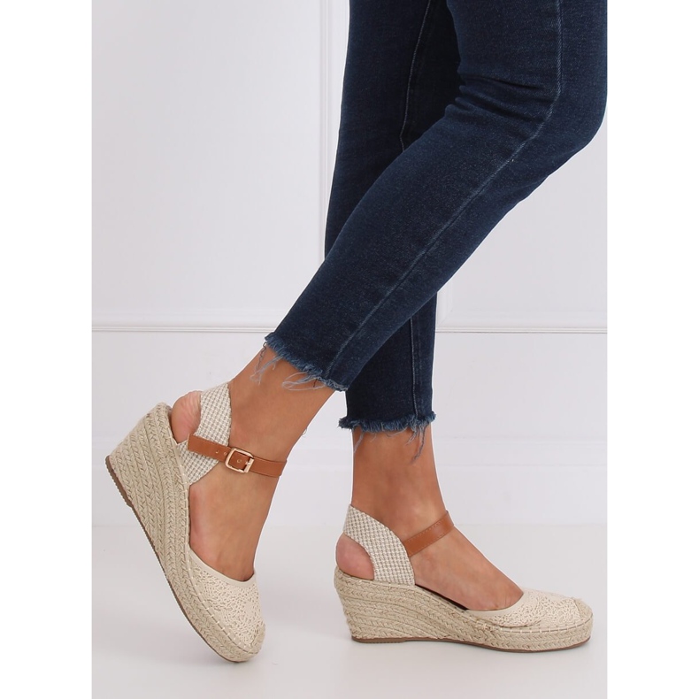 Espadrilles on a beige wedge S-819 Beige 2
