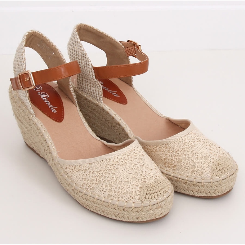 Espadrilles on a beige wedge S-819 Beige 1