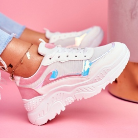 BUGO Women's Sport Shoes Pink White Memory 1