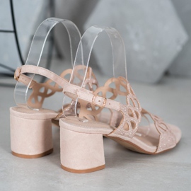 Filippo Sandals On A Post With Cubic Zirconia brown 2