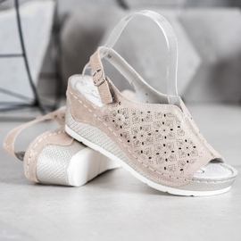 Filippo Leather Sandals With Glitter brown yellow 2
