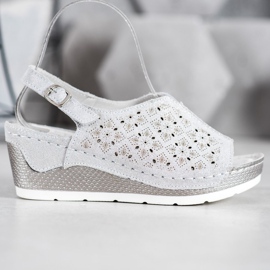 Filippo Leather Sandals With Glitter grey 2