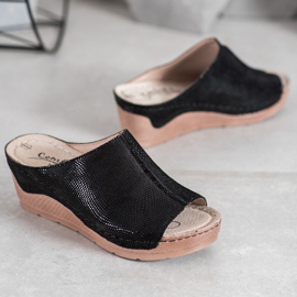 Filippo Black Leather Slippers 1