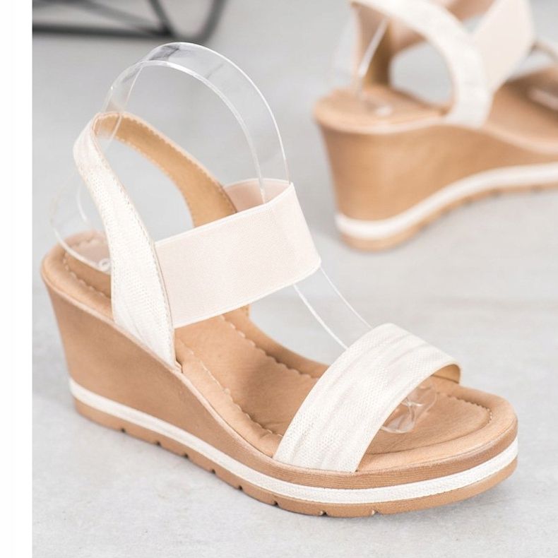 Sea Elves Stylish wedge sandals brown 1