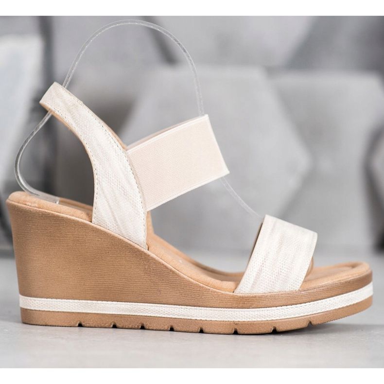 Sea Elves Stylish wedge sandals brown 2