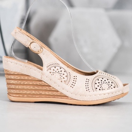 Evento Openwork Sandals With Eco Leather brown 1