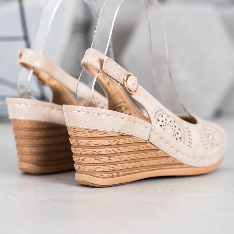 Evento Openwork Sandals With Eco Leather brown 2