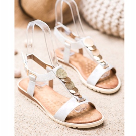 Evento White Sandals With Ornaments 1