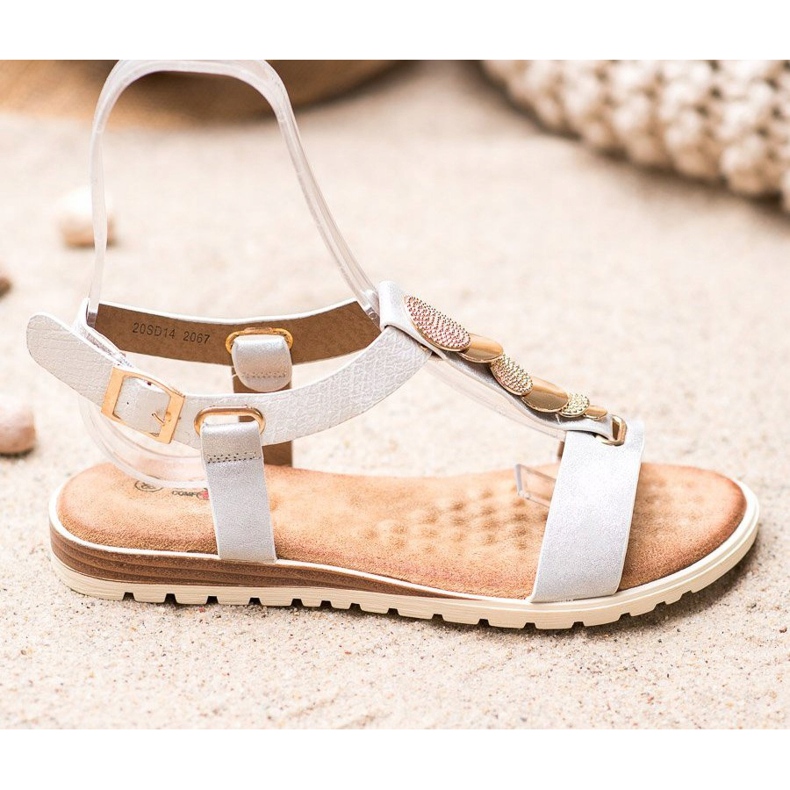 Evento White Sandals With Ornaments 2