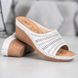 Evento Slippers With Openwork Pattern grey 1