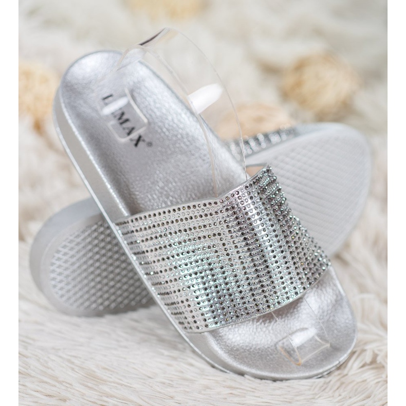 Lemax Silver Slippers With Cubic Zirconia grey 1
