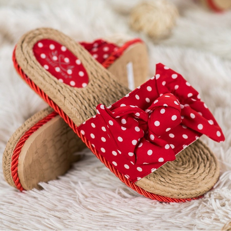 Small Swan Fashionable Slippers With A Bow red 2