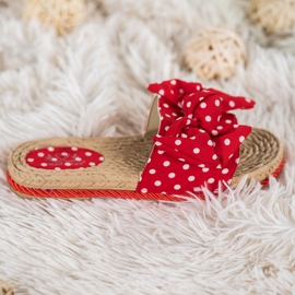 Small Swan Fashionable Slippers With A Bow red 1