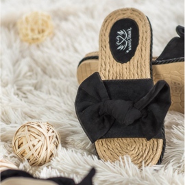 Small Swan Fashionable Slippers With A Bow black 2