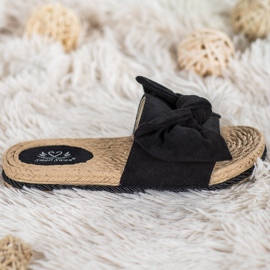 Small Swan Fashionable Slippers With A Bow black 1