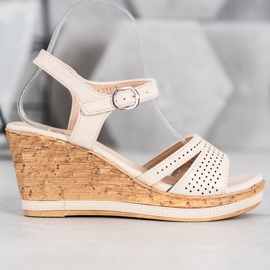 GOLL Wedge Sandals With Eco Leather brown 1