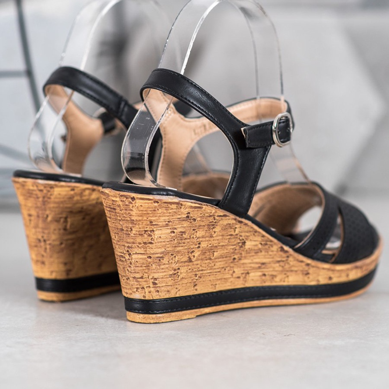 GOLL Wedge Sandals With Eco Leather black 2 GOLL Wedge Sandals With Eco Leather black 2