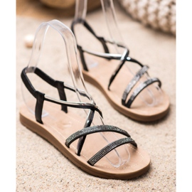 Sea Elves Sandals With Silver Ornaments black 1 Sea Elves Sandals With Silver Ornaments black 1