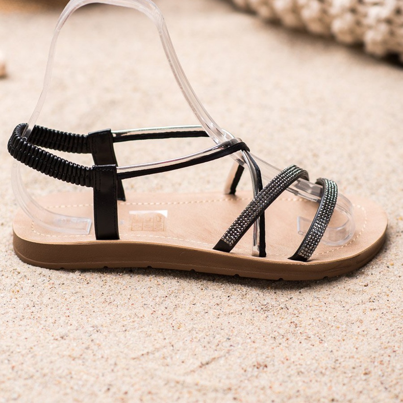 Sea Elves Sandals With Silver Ornaments black 2 Sea Elves Sandals With Silver Ornaments black 2