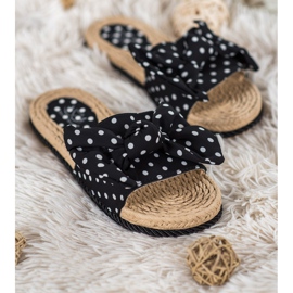Small Swan Fashionable Slippers With A Bow black 1