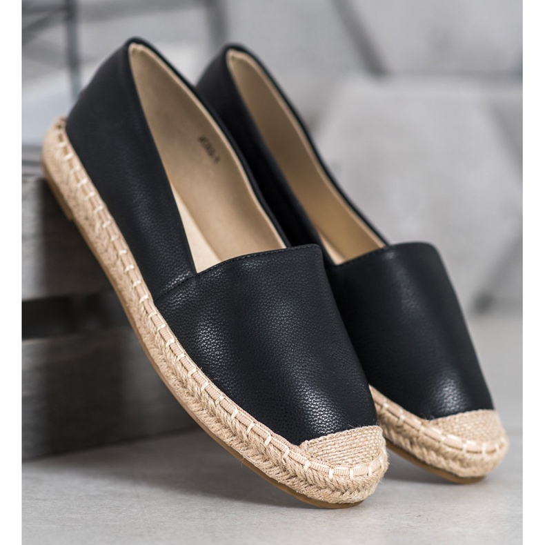 SHELOVET Light eco leather espadrilles black 1 SHELOVET Light eco leather espadrilles black 1
